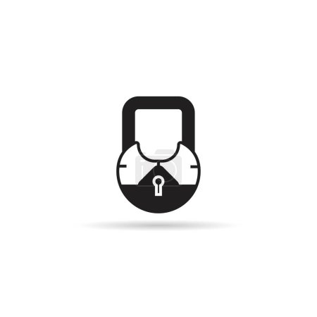 Illustration for Lock icon on white background - Royalty Free Image