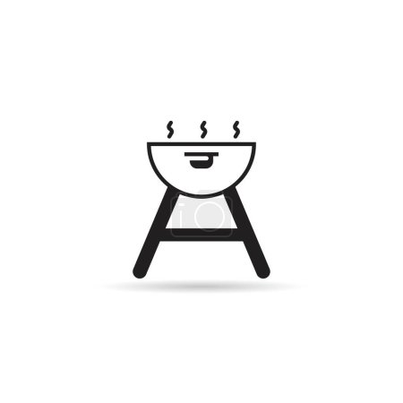Ilustración de Barbeque grill icon on white background illustration - Imagen libre de derechos