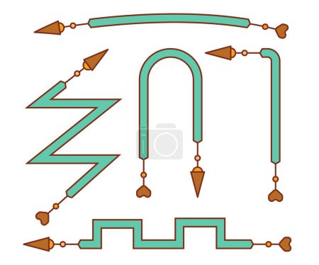 Ilustración de Flecha decorativa símbolo conjunto vector ilustración - Imagen libre de derechos