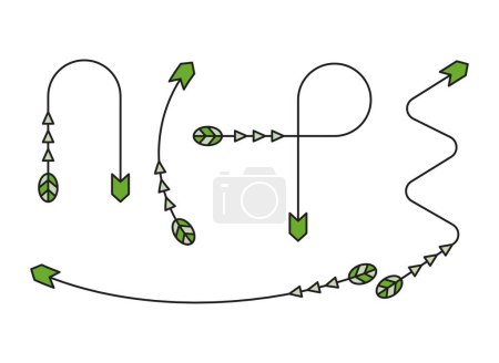Illustration for Decorative arrow symbol set vector illustration - Royalty Free Image