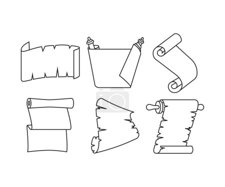 Ilustración de Parchment Paper Scroll  Icons Illustration - Imagen libre de derechos