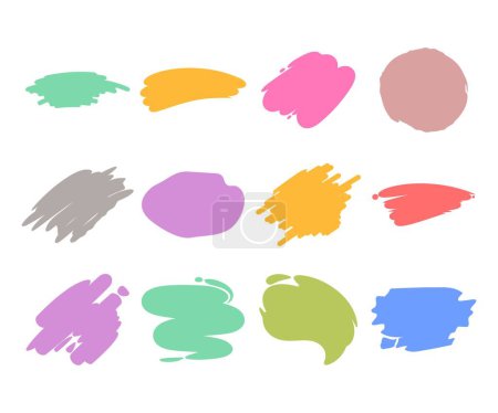 Illustration for Colorful paint splatter set vector illustration - Royalty Free Image