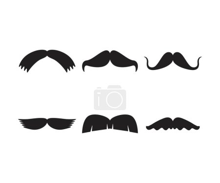 Illustration for Moustache icons set vector illustration - Royalty Free Image