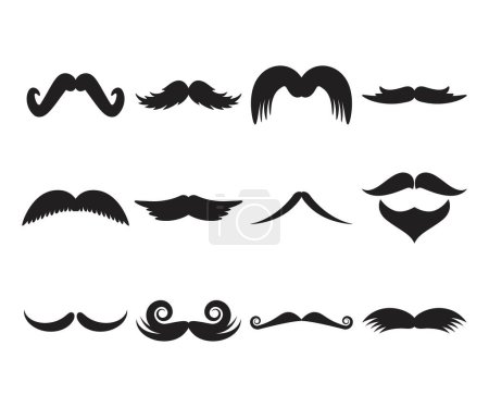 Illustration for Moustache icons set vector illustration - Royalty Free Image