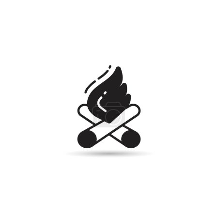 Illustration for Campfire icon on white background - Royalty Free Image