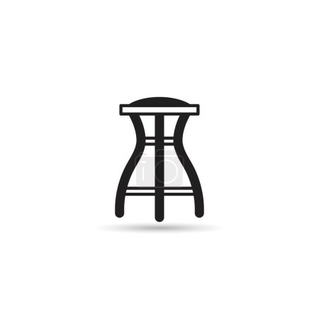 Ilustración de Bar taburete icono sobre fondo blanco - Imagen libre de derechos
