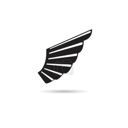 Ilustración de Símbolo de la insignia de ala sobre fondo blanco - Imagen libre de derechos