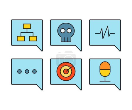 Illustration for Message and user interface icons set - Royalty Free Image