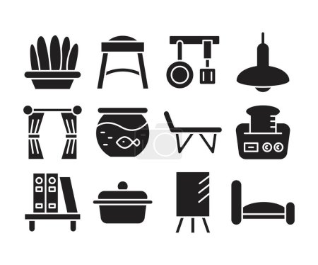 Ilustración de Conjunto de iconos de muebles y electrodomésticos - Imagen libre de derechos