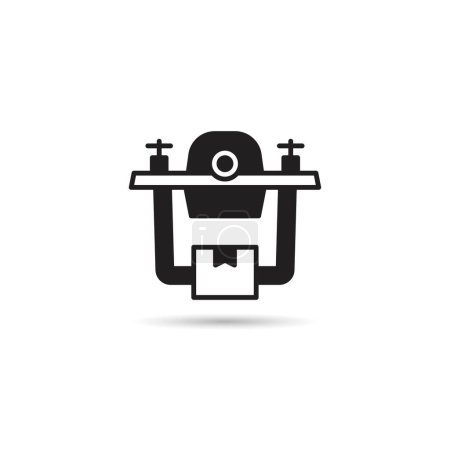 Ilustración de Entrega drone y caja icono sobre fondo blanco - Imagen libre de derechos