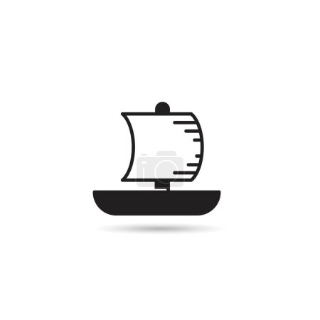 Téléchargez les illustrations : Icône de voilier sur fond blanc - en licence libre de droit