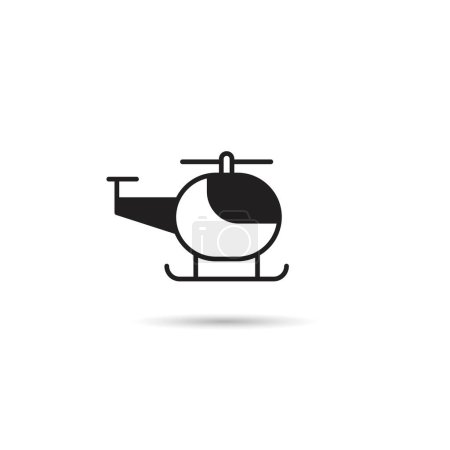 Téléchargez les illustrations : Icône de l'hélicoptère sur fond blanc illustration vectorielle - en licence libre de droit