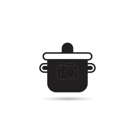 Illustration for Cooking pot icon on white background - Royalty Free Image