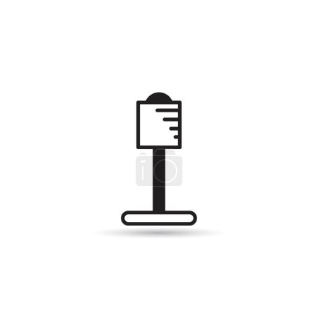 Téléchargez les illustrations : Icône de lampe de chevet sur fond blanc - en licence libre de droit