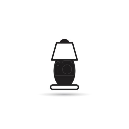 Téléchargez les illustrations : Icône de lampe de chevet sur fond blanc - en licence libre de droit