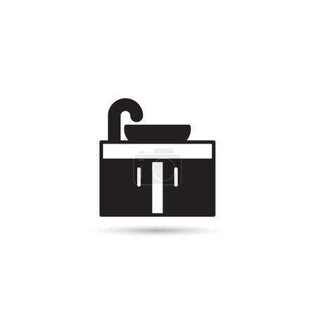Illustration for Sink and counter icon on white background - Royalty Free Image