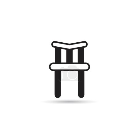 Téléchargez les illustrations : Icône de chaise sur fond blanc - en licence libre de droit