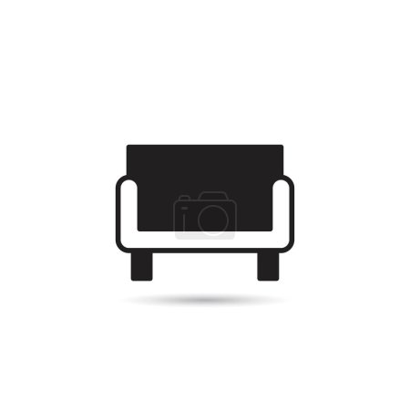 Téléchargez les illustrations : Icône de canapé sur fond blanc - en licence libre de droit