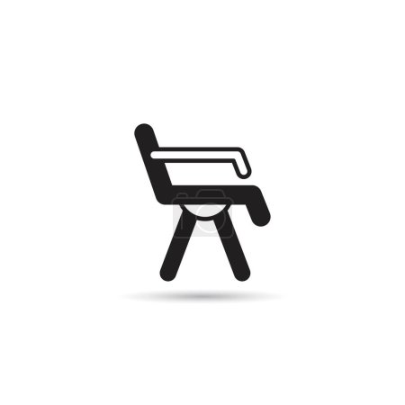Téléchargez les illustrations : Icône fauteuil sur fond blanc - en licence libre de droit