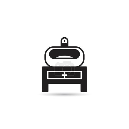 Illustration for Sink on table icon on white background - Royalty Free Image