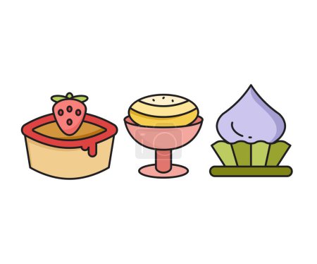 Illustration for Cake and dessert icons set - Royalty Free Image