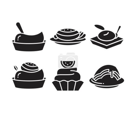 Ilustración de Dulces, tarta y postres iconos conjunto - Imagen libre de derechos