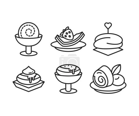 Illustration for Sweets, cake and dessert icons set - Royalty Free Image