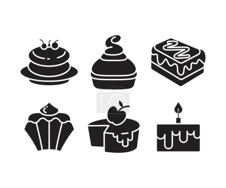 Illustration for Sweets, cake and dessert icons set - Royalty Free Image