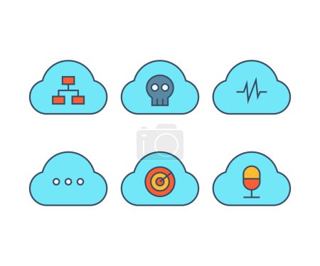 Illustration for Cloud and user interface icons set - Royalty Free Image
