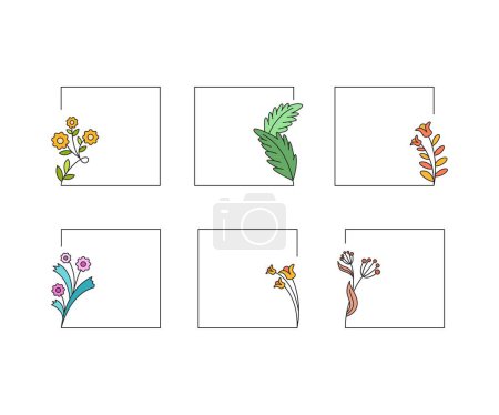 Ilustración de Marcos florales decorativos conjunto ilustración - Imagen libre de derechos