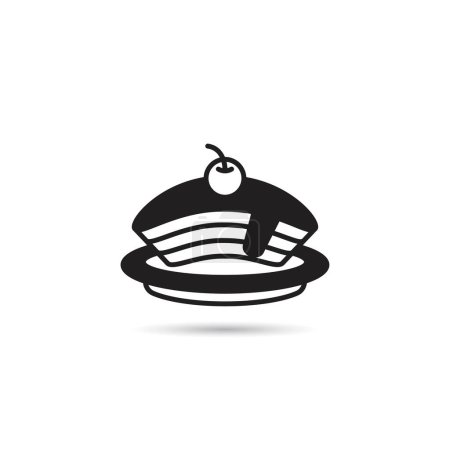 Illustration for Cheese cake and sweets icon on white background - Royalty Free Image