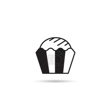 Illustration for Cupcake icon on white background - Royalty Free Image