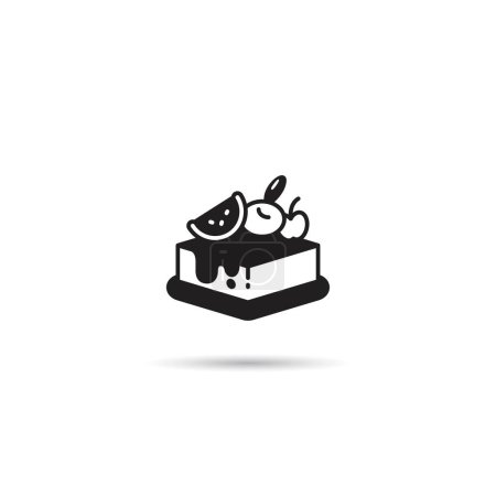 Illustration for Cheese cake and sweets icon on white background - Royalty Free Image
