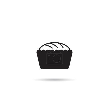 Téléchargez les illustrations : Icône Cupcake sur fond blanc - en licence libre de droit
