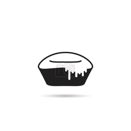 Téléchargez les illustrations : Pudding gâteau icône vectoriel illustration - en licence libre de droit