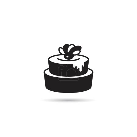 Téléchargez les illustrations : Icône de gâteau éponge sur fond blanc - en licence libre de droit