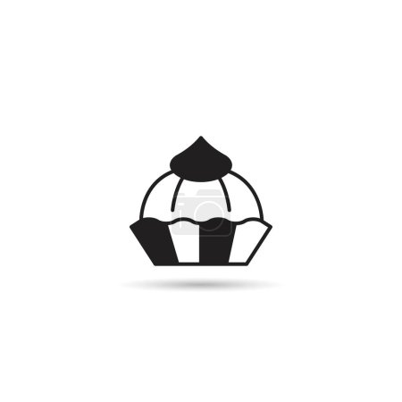 Illustration for Cupcake icon on white background - Royalty Free Image