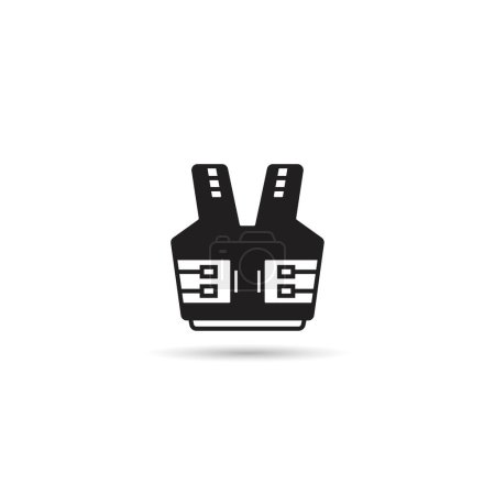 Illustration for Bulletproof vest icon on white background - Royalty Free Image