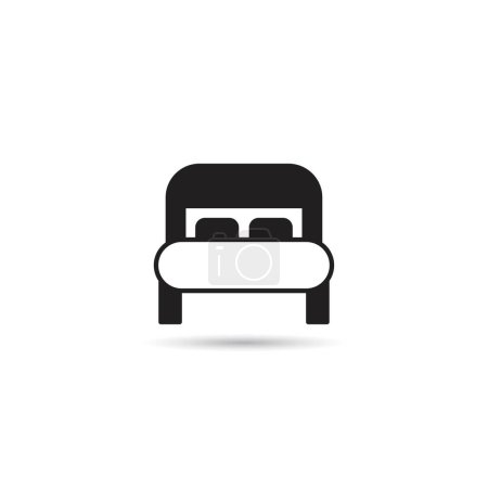 Illustration for Bed and mattress icon on white background - Royalty Free Image