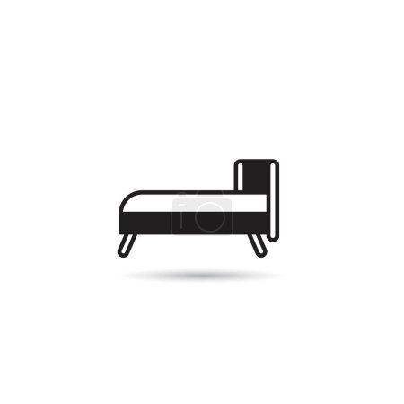 Illustration for Bed and mattress icon on white background - Royalty Free Image