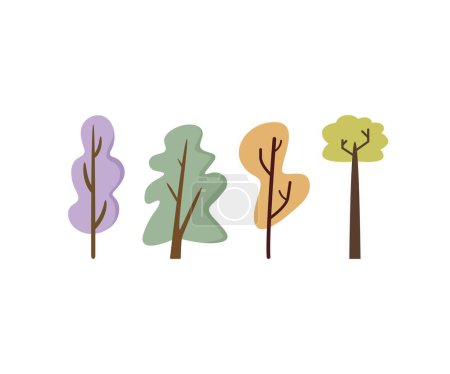 Illustration for Tree icons set vector illustration - Royalty Free Image