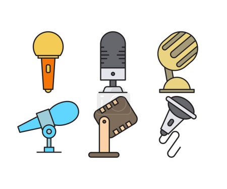 Illustration for Microphone icons set vector illustration - Royalty Free Image