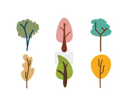 Illustration for Tree icons set vector illustration - Royalty Free Image