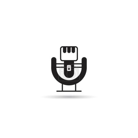 Illustration for Microphone icon on white background - Royalty Free Image