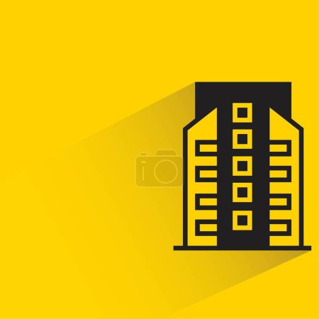 Illustration for Office building with shadow on yellow background - Royalty Free Image