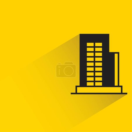 Ilustración de Condominio y edificio de apartamentos con sombra sobre fondo amarillo - Imagen libre de derechos