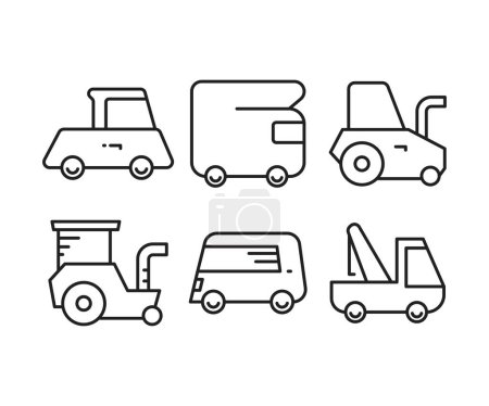 Illustration for Car and transportation line icons set - Royalty Free Image