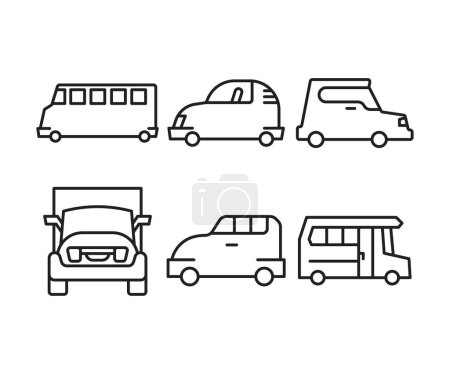 Téléchargez les illustrations : Voiture et les icônes de transport ensemble - en licence libre de droit