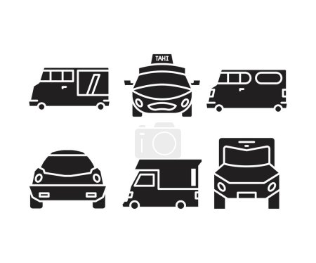 Illustration for Car and transportation icons set vector illustration - Royalty Free Image