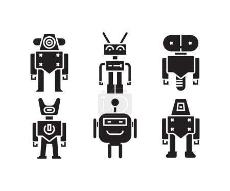 robot avatar icons vector illustration
